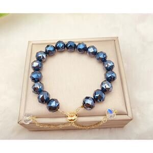 Black Swarovski Beaded Bracelet